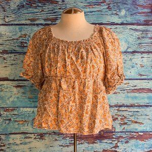 Old Navy Floral On/Off the Shoulder Short Sleeved Blouse